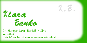 klara banko business card